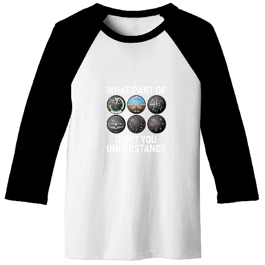 FUNNY PILOT AVIATION FLIGHT INSTRUMENT PANEL Baseball Tees