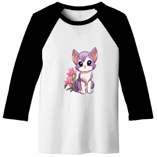 Cute Cat Floral Designer Orchids Flower Lover Florist Baseball Tees