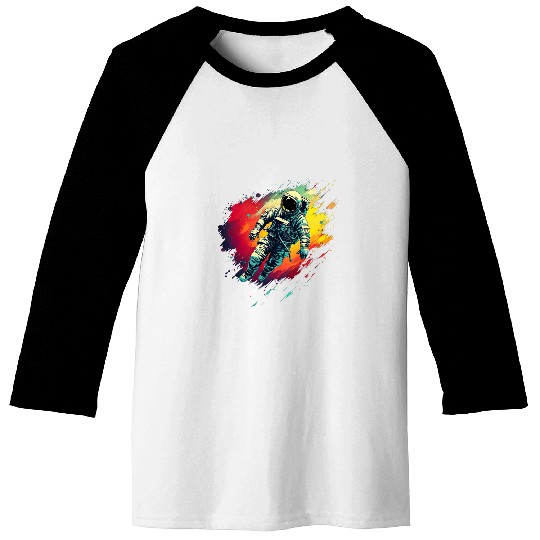astronaut floating in space Galactic spaceman Idea Creative 2 Baseball Tees