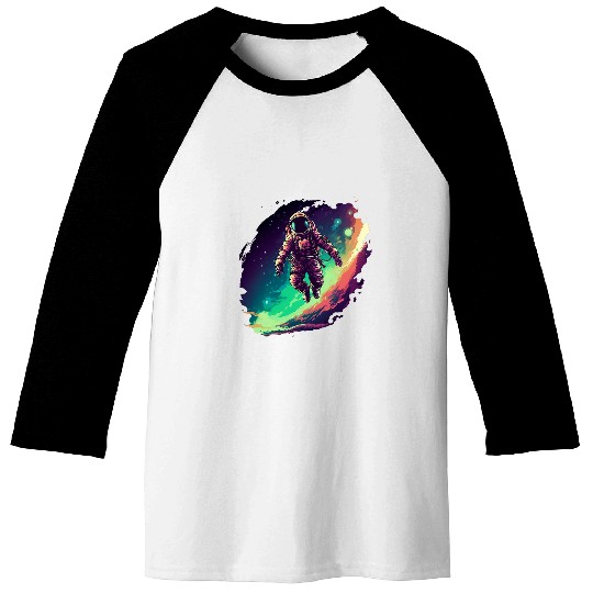 astronaut floating in space Galactic spaceman Idea Creative Baseball Tees