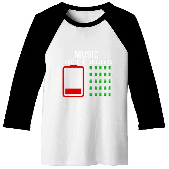End Of Year Teacher   Thank You Music Teacher Battery Baseball Tees