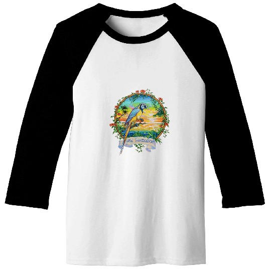 St  Thomas USVI vintages Tropical Parrot Vacation Baseball Tees