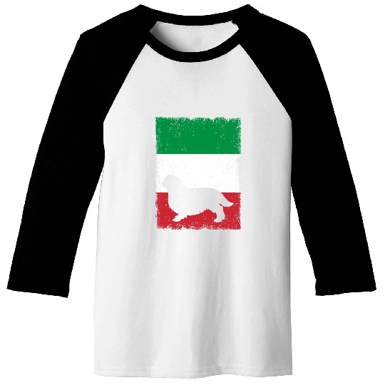 English Toy Spaniel Dog Italy Flag Italian vintages Mom Dad Baseball Tees