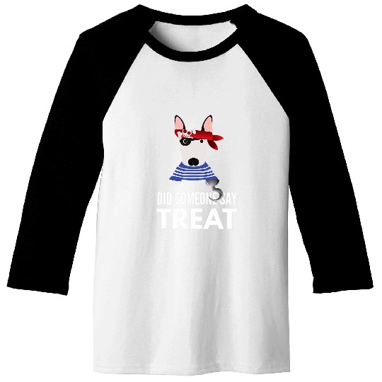 Bull Terrier Halloween Pirate Baseball Tees
