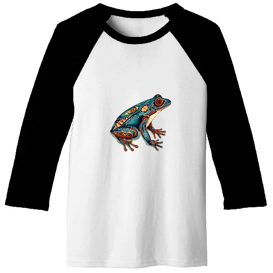 Frog Native American Indian Style Art Pacific Northwest 3 Baseball Tees