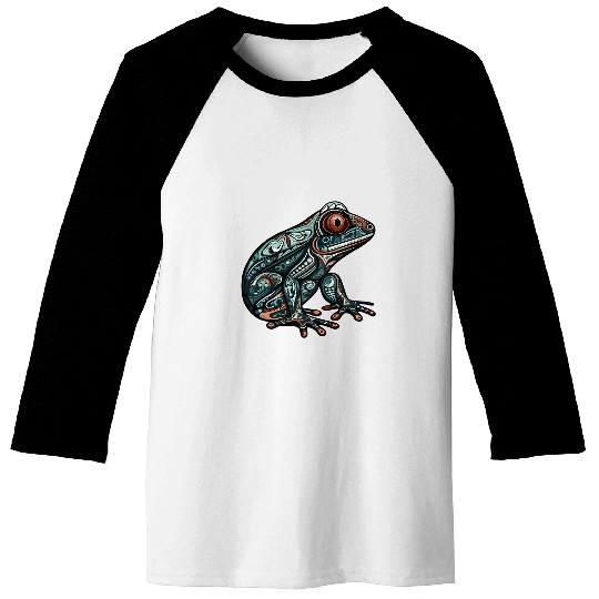 Frog Native American Indian Style Art Pacific Northwest Baseball Tees