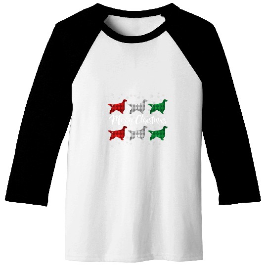 Gordon Setter Merry Christmas Argyle Dog Baseball Tees