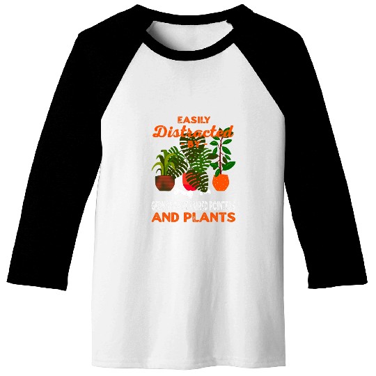 Easily Distracted by German Wirehaired Pointers and Plants Baseball Tees