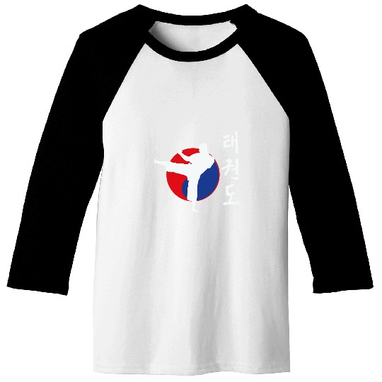 Great Tae Kwon Do Fighter Design Korea Ying Yang Baseball Tees