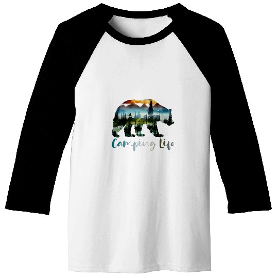 Camping Life Camping Off Grid Living the Dream Baseball Tees