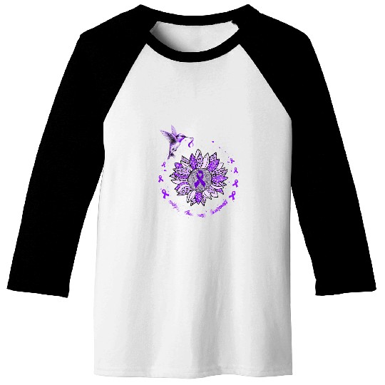 Epilepsy Awareness Sunflower Hummingbird Ribbon Baseball Tees