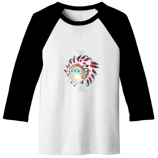 Indigenous Feathers Headdress Indian Tribe Native American Baseball Tees