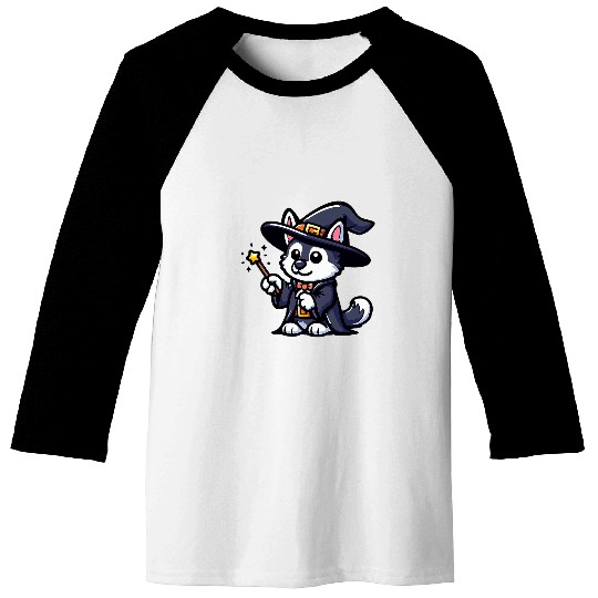 Husky Wizard Funny Dog Magic Baseball Tees