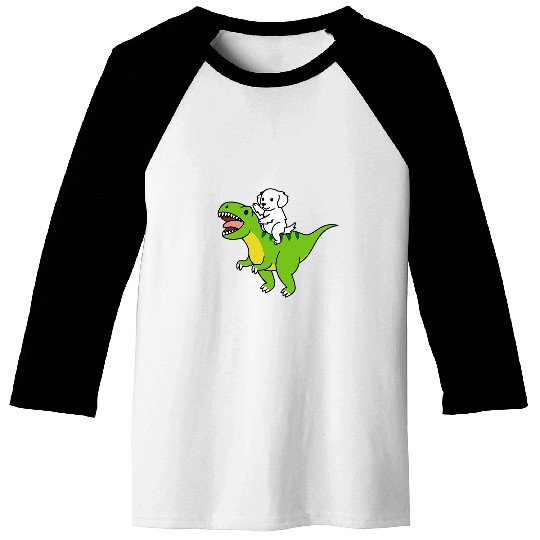 Great Pyrenees Riding TRexs Dinosaur Dog Baseball Tees