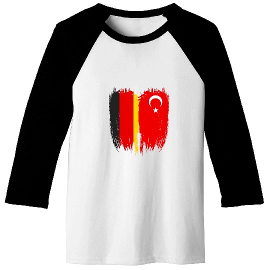 Turkey Germany Flag Baseball Tees