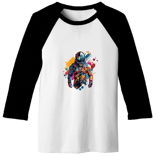 Galactic Harmony Astronaut in Colorful Geometric Splendor Baseball Tees
