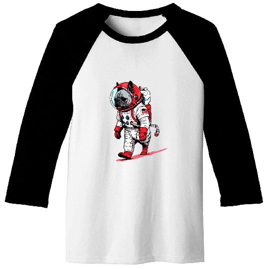 French Bulldog Mars Funny Dog Astronaut Baseball Tees