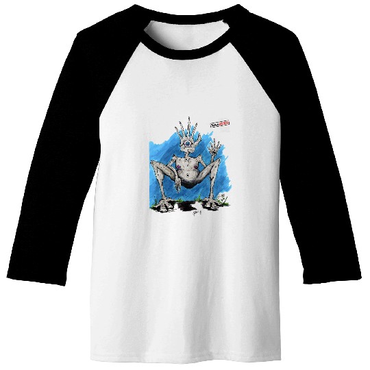 Mr Hands Creepy Creature Art Baseball Tees