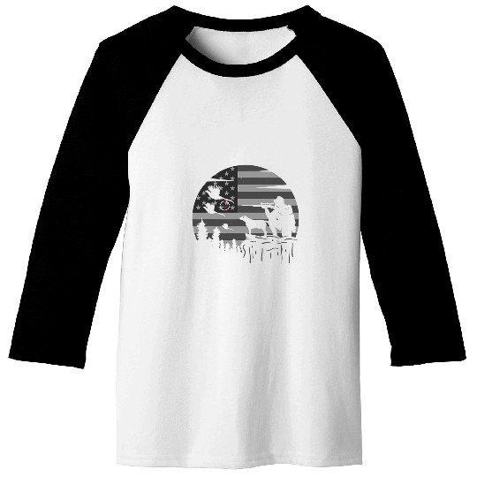 Pheasant Hunting for Pheasant Hunter with american flag Baseball Tees