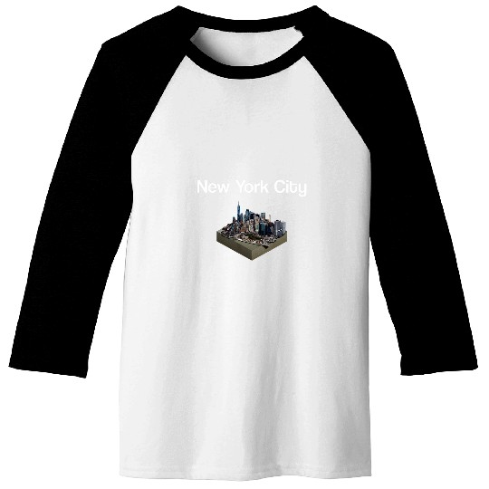 New York City Skyline Isometric Art Baseball Tees