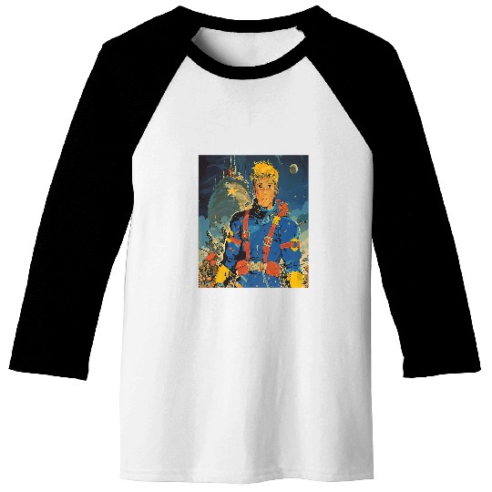 Retro vintages 1950s Space SciFi Comic Book Outer Space Art Baseball Tees