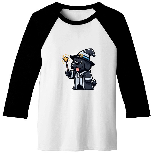 Newfoundland Dog Wizard Funny Magic Baseball Tees