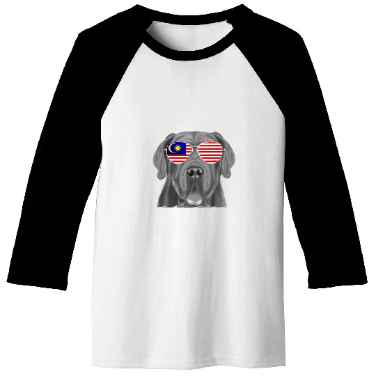 Neapolitan Mastiff Dog Malaysia Flag Sunglasses Baseball Tees