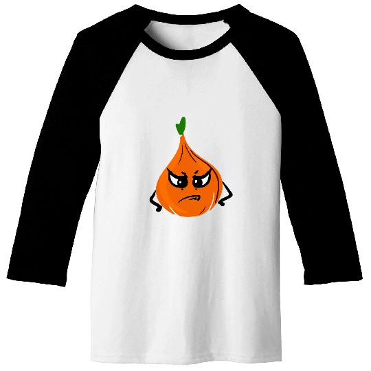 Onion With Angry Faces Vegetable Onions Baseball Tees