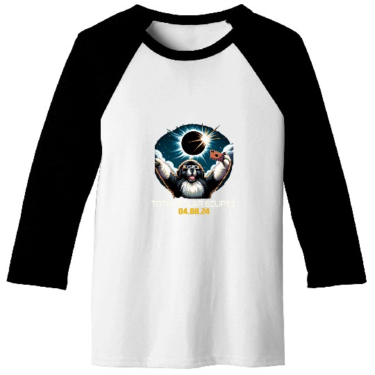 Newfoundland Dog Selfie Solar Eclipse Baseball Tees