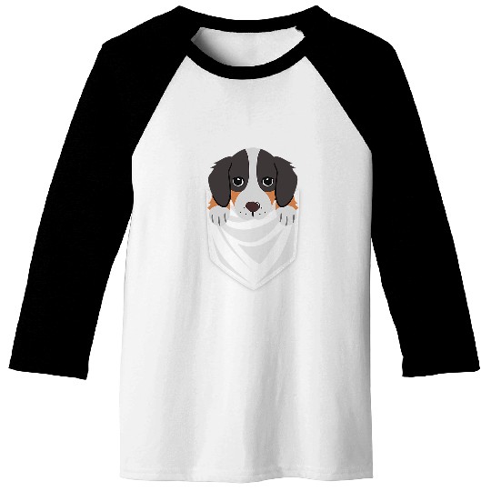 Pocket Australian Shepherd Dog Chart Baseball Tees