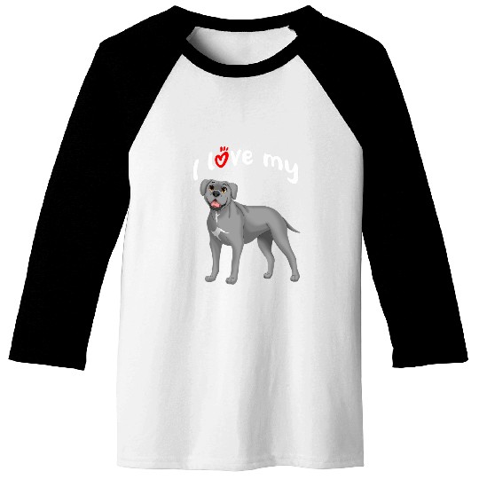 I Love My Gray Cane Corso Dog Baseball Tees