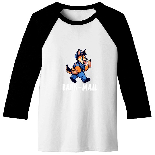 German Shepherd Barkmail Funny Dog Mailman Baseball Tees