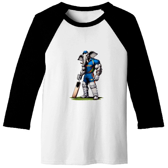 India Elephant Cricket Player Cricketer Baseball Tees