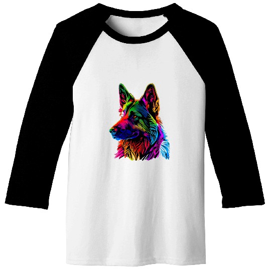 Rainbow German Shepherd Designer Baseball Tees
