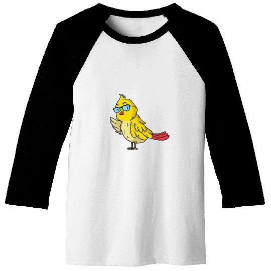 Nerdy Bird with Glasses Baseball Tees