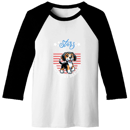 Patriotic Kerry Beagle Baseball Tees