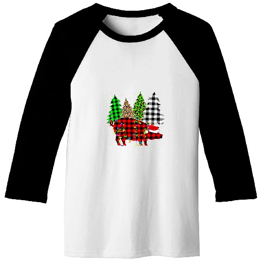 xmass Pig Animals Christmas buffalo plaids Leopard Baseball Tees