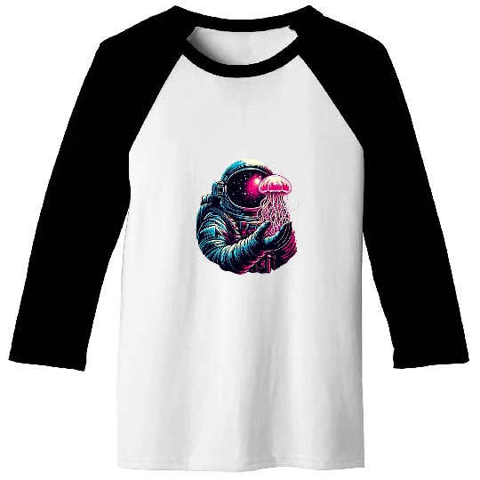 Space Astronaut Spaceman Jellyfish Astronomy Galaxy Baseball Tees