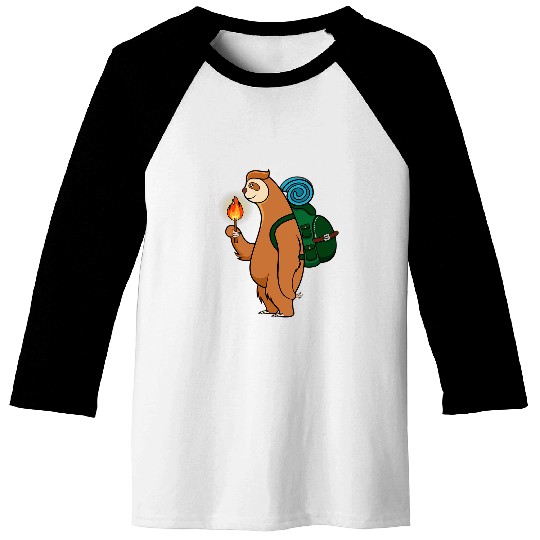 Sloth Camping Wildlife Hiking Mountains Baseball Tees
