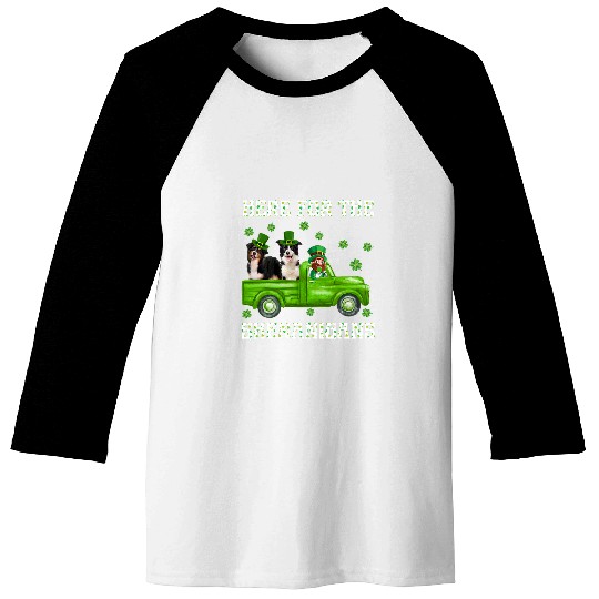 Here For The Shenanigans Australian Shepherd St Patricks Baseball Tees
