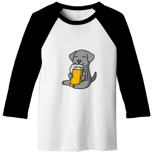 Weimaraner Drinking Beer Dog Baseball Tees