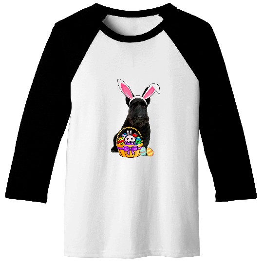 Dog Scottish Terrier Easter Egg Funny Scottish Terrier Easter Baseball Tees