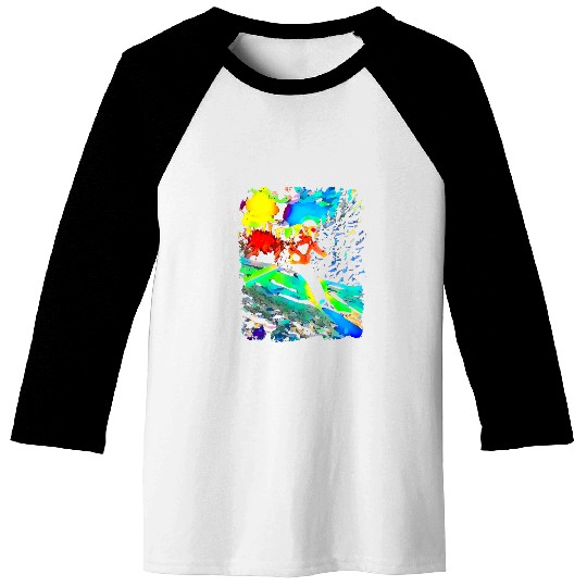 Skiing Pop Art Baseball Tees