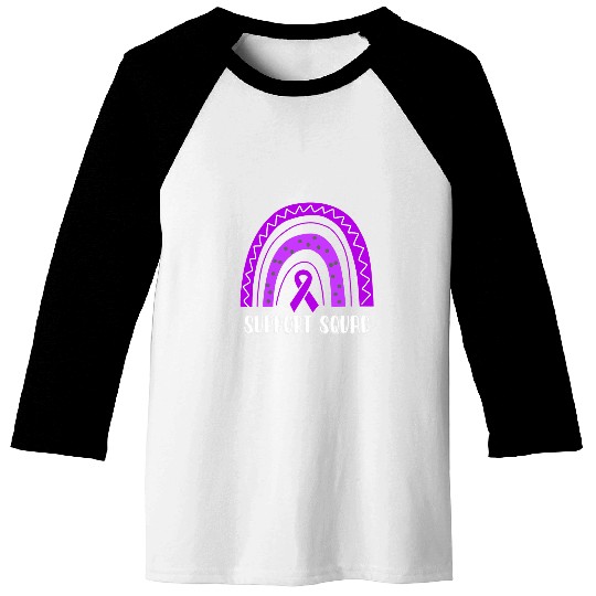 Support Squad Purple Rainbow Ribbon Epilepsy Awareness Baseball Tees