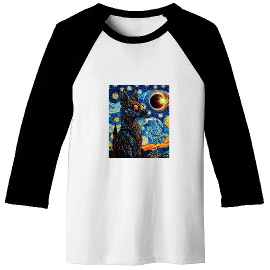 Total Solar Eclipse Blue Heeler Dog Baseball Tees