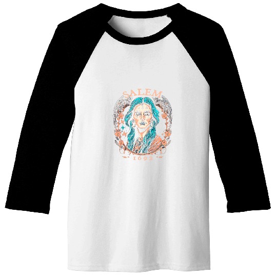 Salem 1692 Witch Witches Wizard Magician Baseball Tees