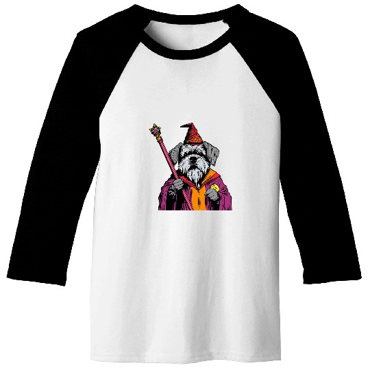 Schnauzer Wizard Funny Dog Magic 1 Baseball Tees