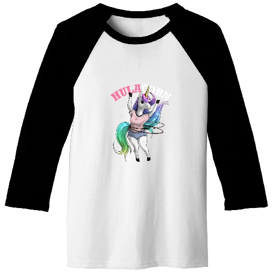 Unicorns Hula Hoop Dancer Hulacorn Dancing Gymnastics Pun Baseball Tees