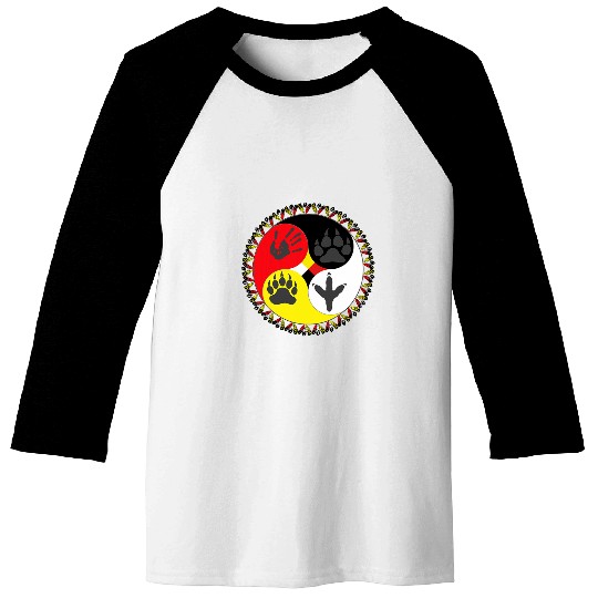Native American medicines Wheel spiritual animals MMIW Baseball Tees