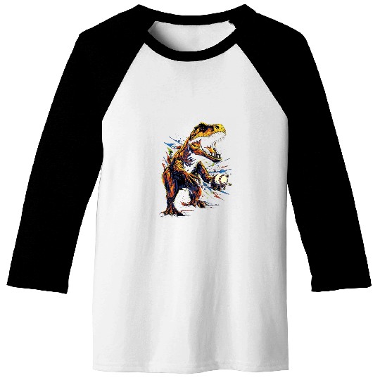 T Rexs Playing Baseball Funny Dinosaur Baseball Player Coachs 1 Baseball Tees